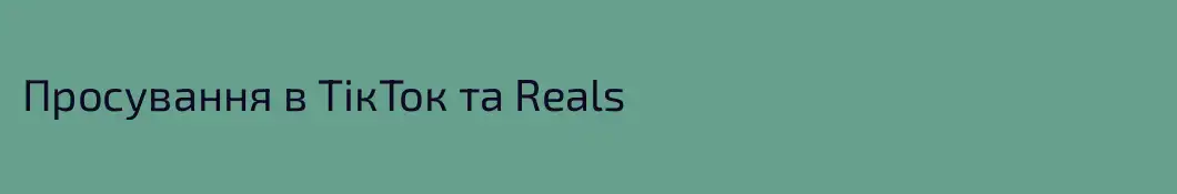 Просування в ТікТок та Reals 